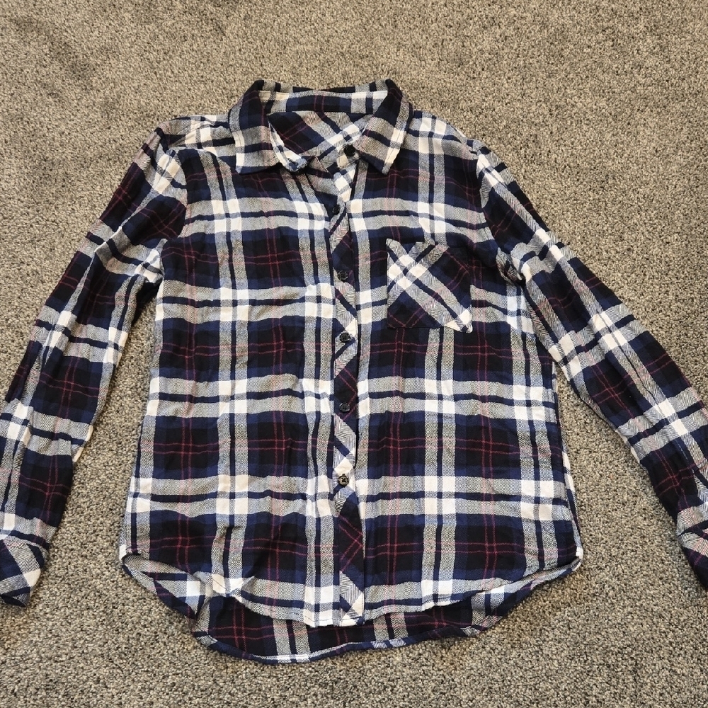 Rails By Anthropologie Women Plaid Button Down Shirt  Top Sz S Petite